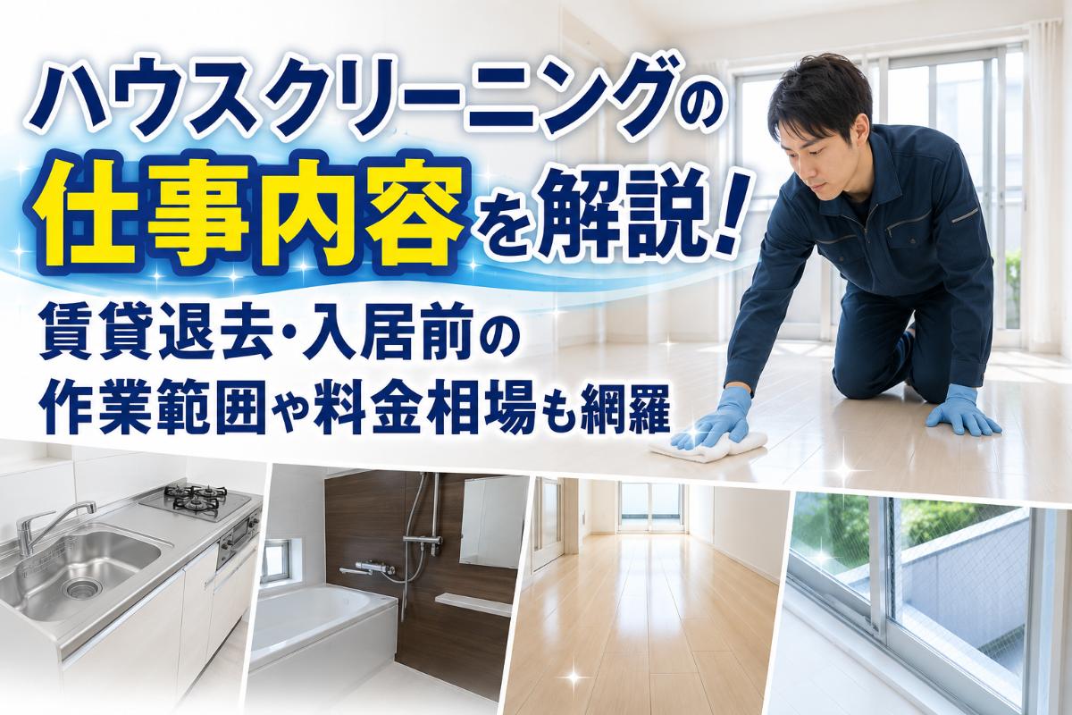 ハウスクリーニングの仕事内容を解説！賃貸退去・入居前の作業範囲や料金相場も網羅