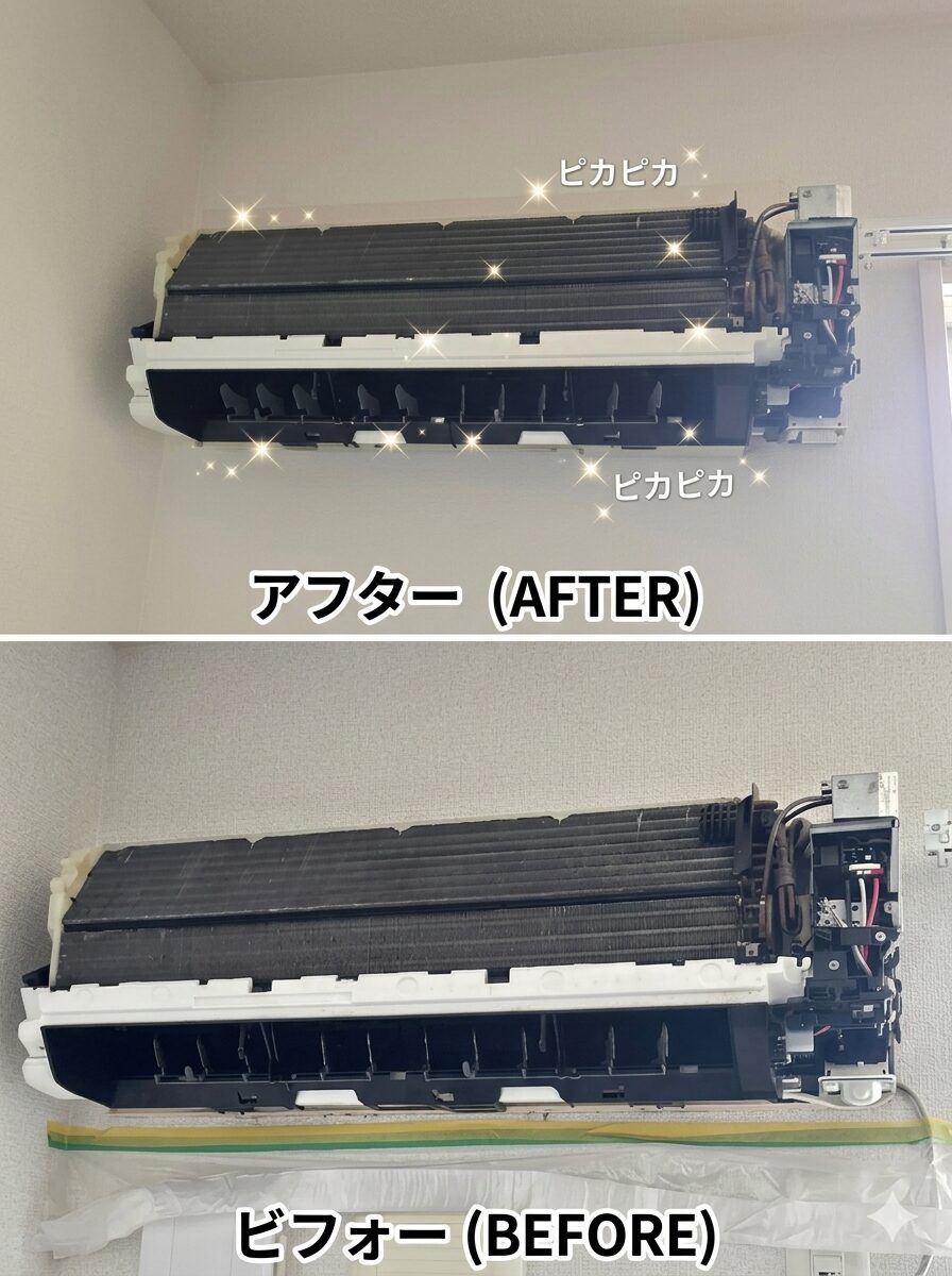エアコンクリーニングのビフォーアフター