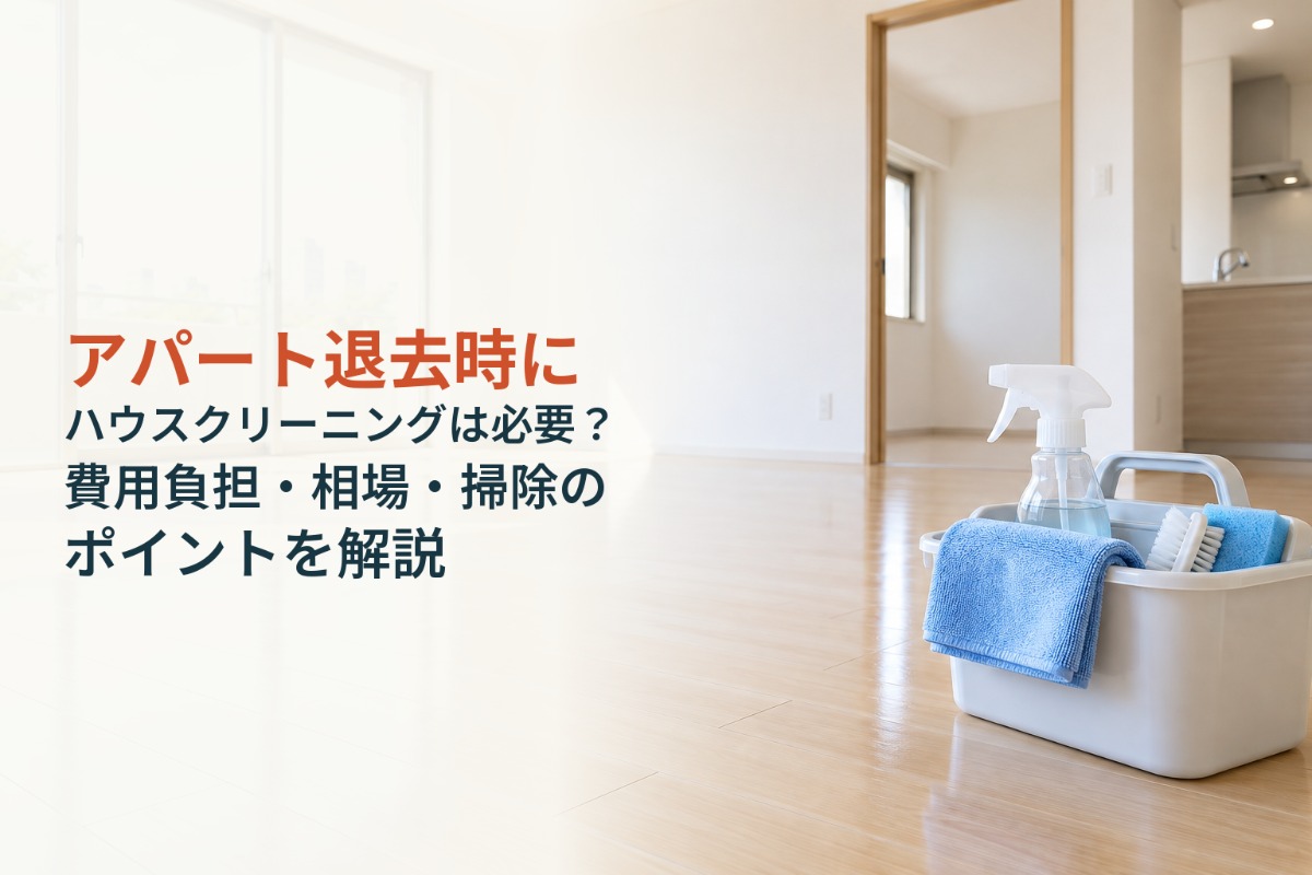 アパート退去時にハウスクリーニングは必要？費用負担・相場・掃除のポイントを解説