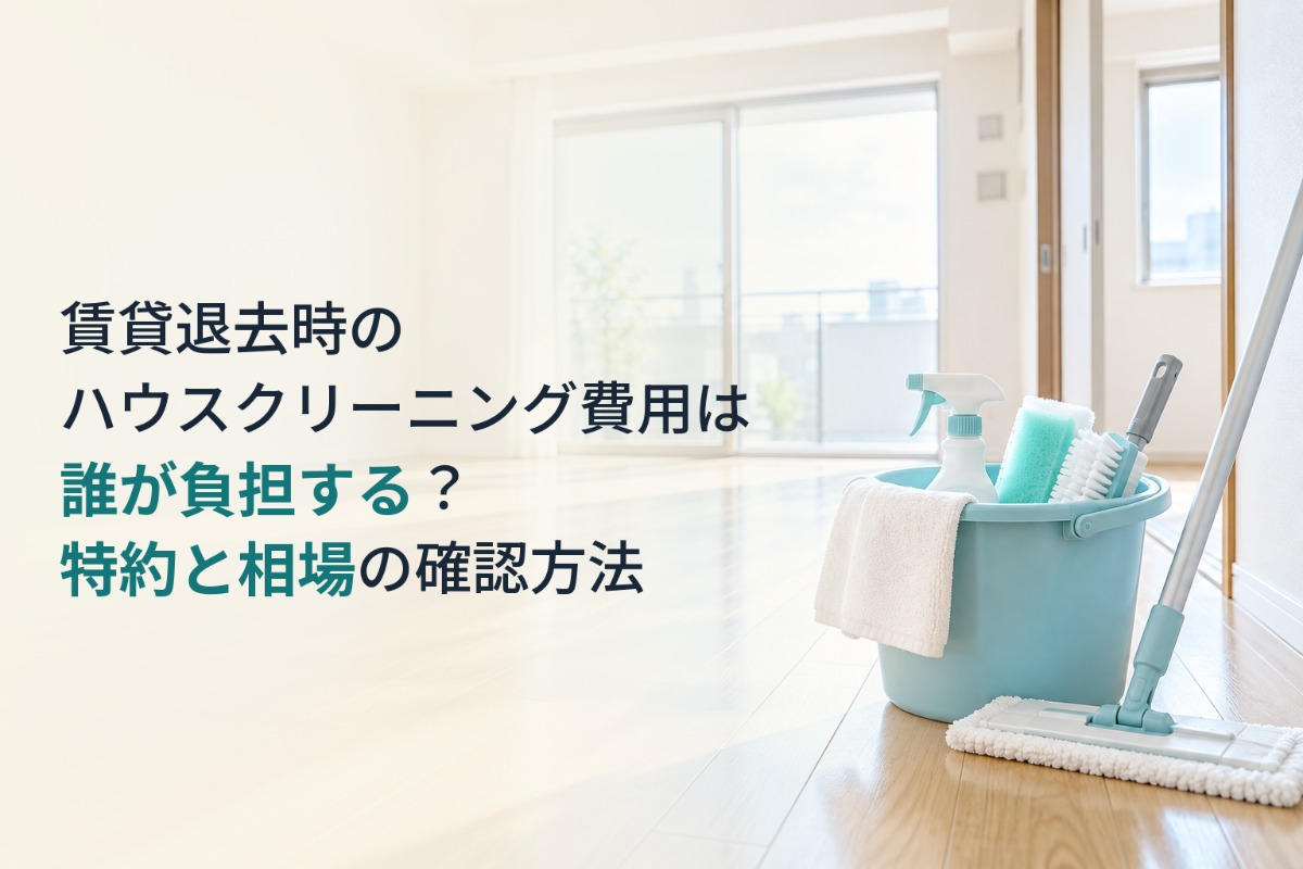 賃貸退去時のハウスクリーニング費用は誰が負担する？特約と相場の確認方法