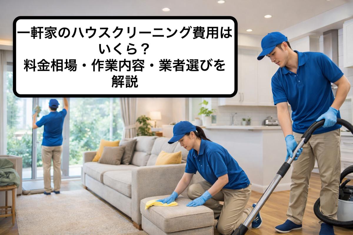一軒家のハウスクリーニング費用はいくら？料金相場・作業内容・業者選びを解説