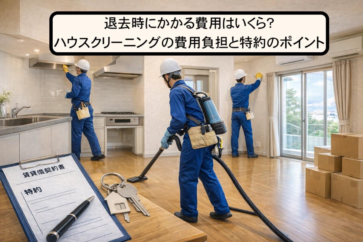 退去時にかかる費用はいくら？ハウスクリーニングの費用負担と特約のポイント
